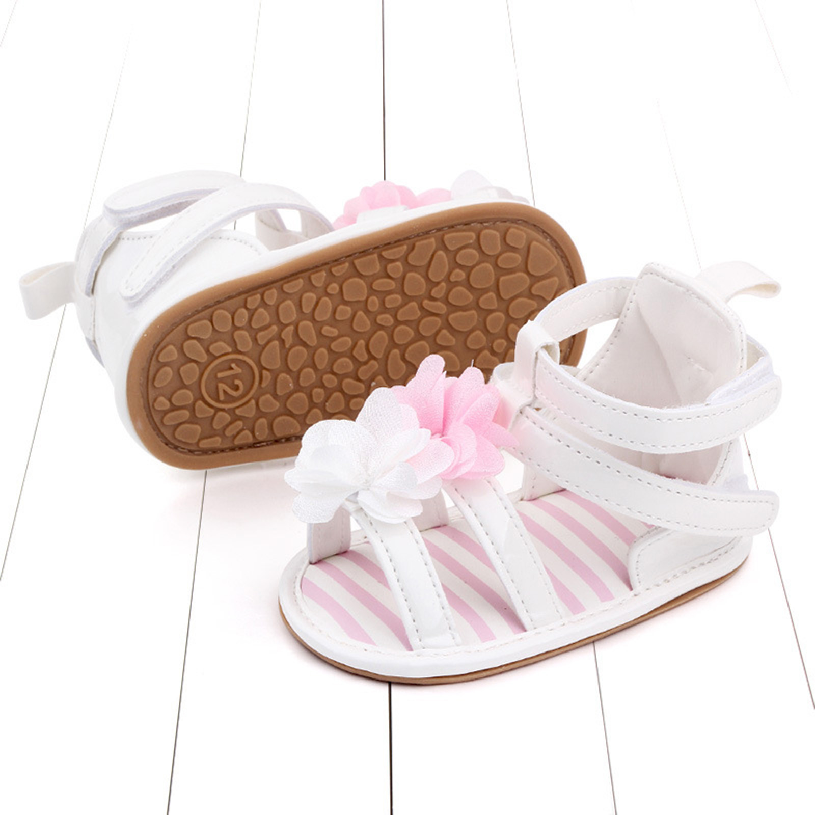 0-18 Months Baby Boys Girls Sandals Princess Shoes Summer Soft Non-slip Rubber Sole Cork Shoes Flat Walking Shoes Zapatos