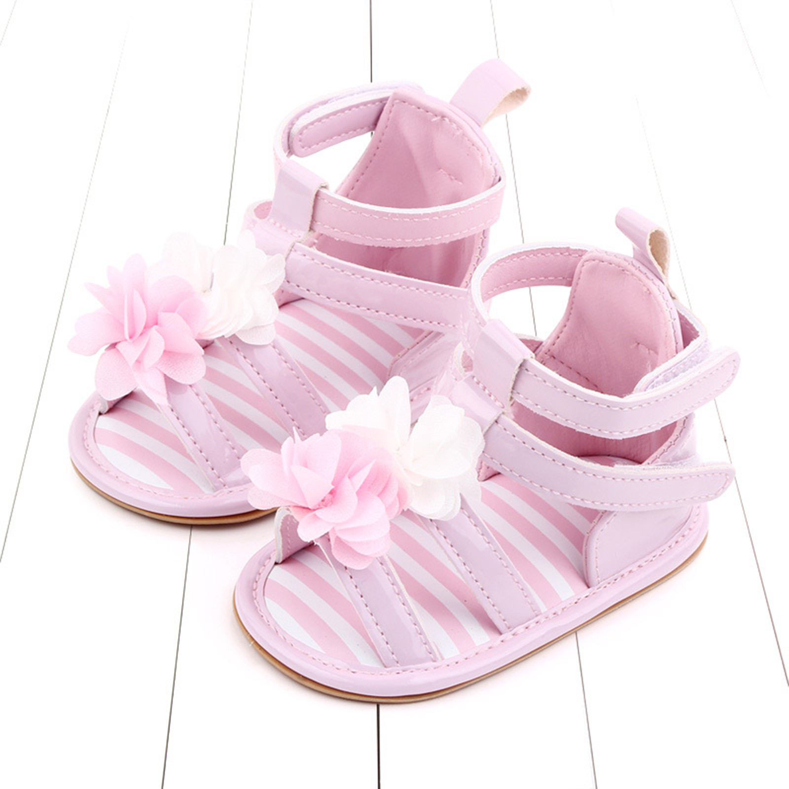 0-18 Months Baby Boys Girls Sandals Princess Shoes Summer Soft Non-slip Rubber Sole Cork Shoes Flat Walking Shoes Zapatos