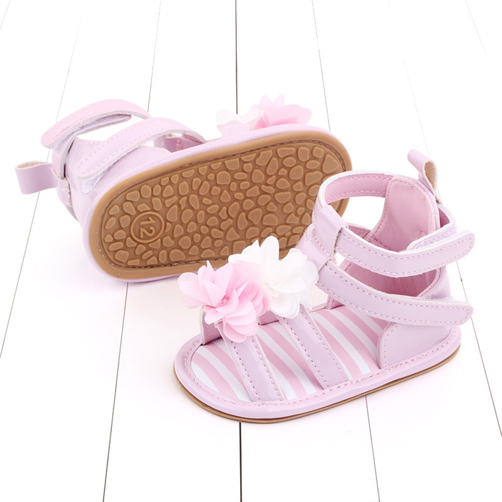 0-18 Months Baby Boys Girls Sandals Princess Shoes Summer Soft Non-slip Rubber Sole Cork Shoes Flat Walking Shoes Zapatos