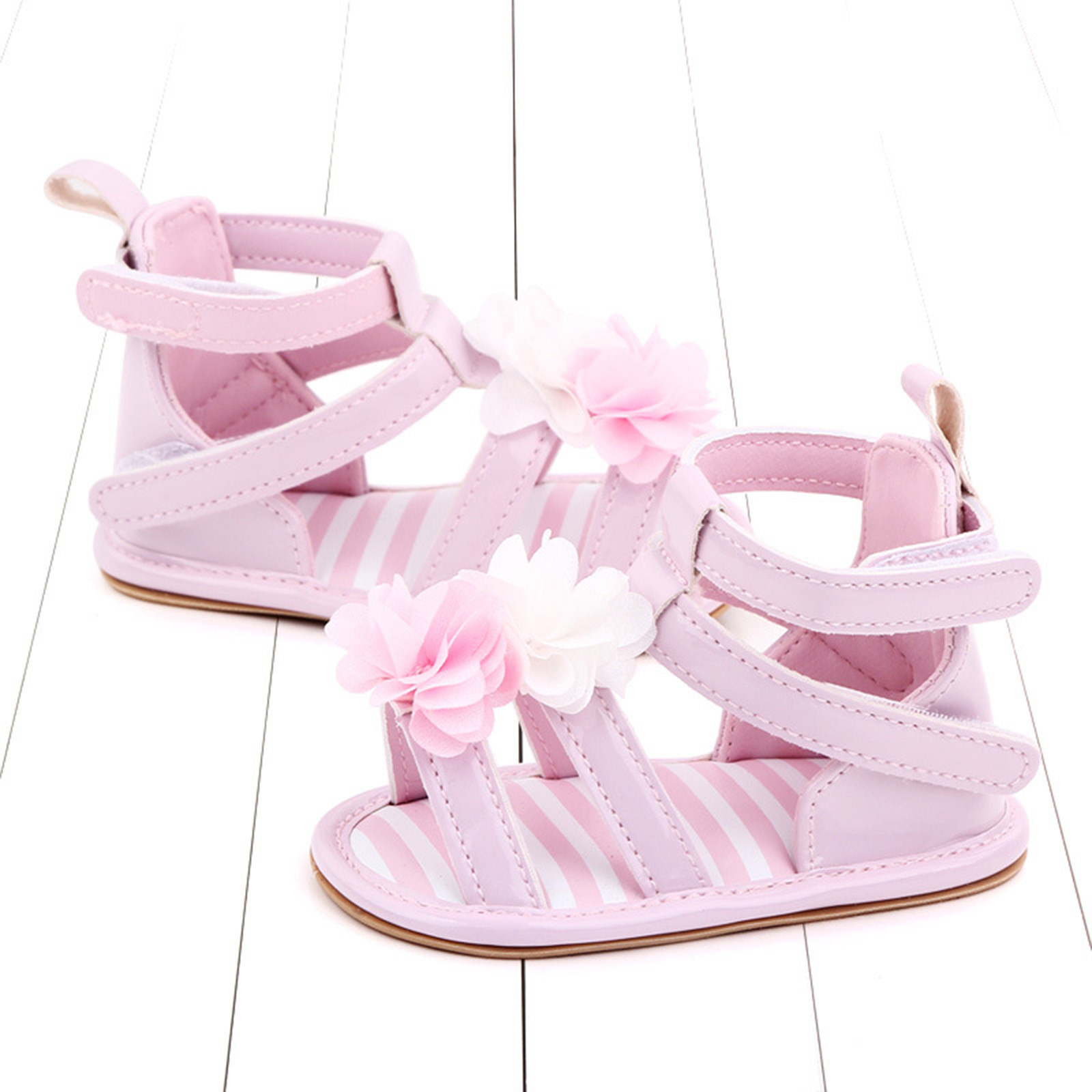0-18 Months Baby Boys Girls Sandals Princess Shoes Summer Soft Non-slip Rubber Sole Cork Shoes Flat Walking Shoes Zapatos