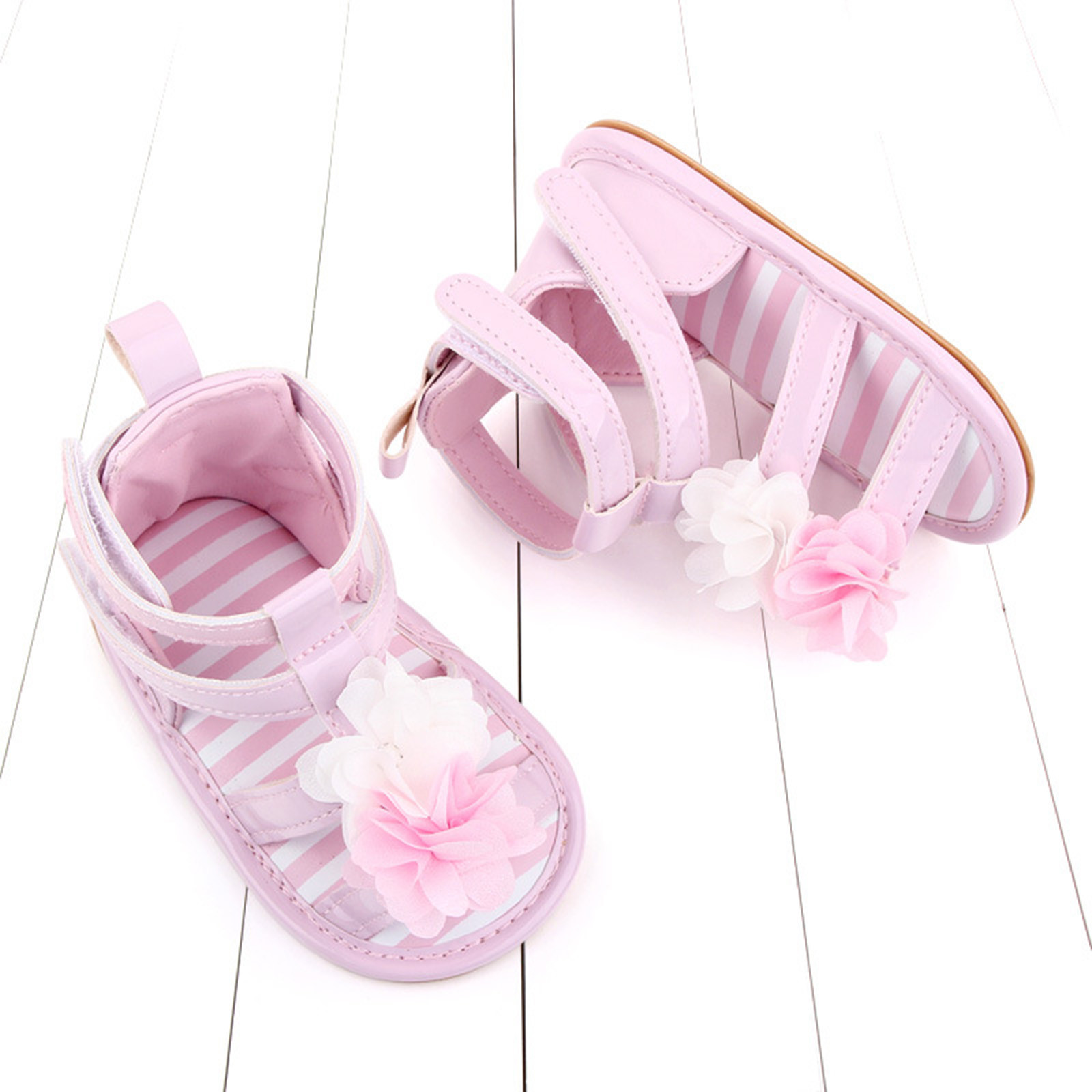 0-18 Months Baby Boys Girls Sandals Princess Shoes Summer Soft Non-slip Rubber Sole Cork Shoes Flat Walking Shoes Zapatos