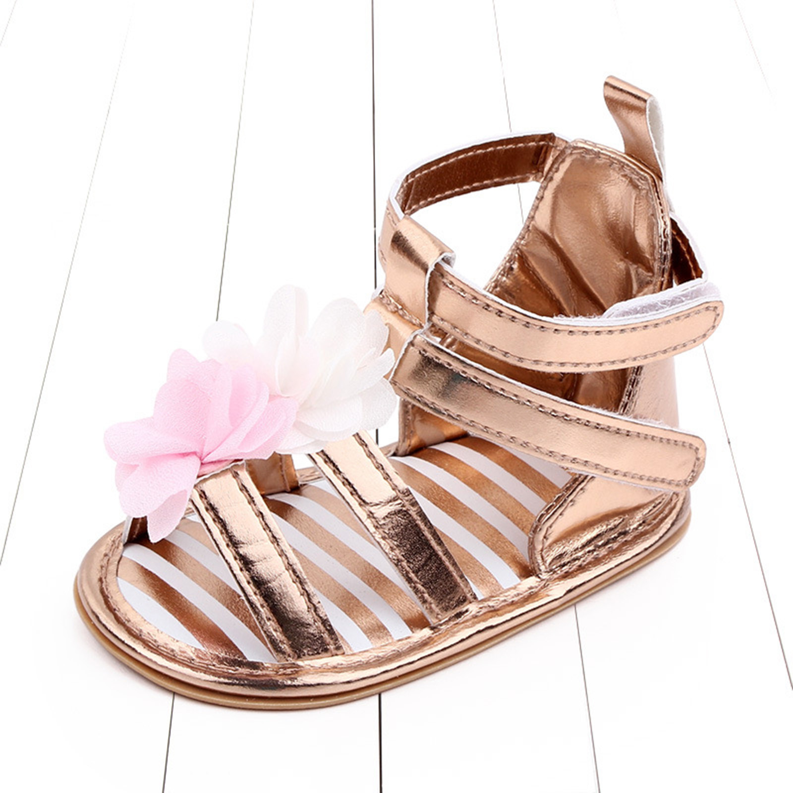 0-18 Months Baby Boys Girls Sandals Princess Shoes Summer Soft Non-slip Rubber Sole Cork Shoes Flat Walking Shoes Zapatos