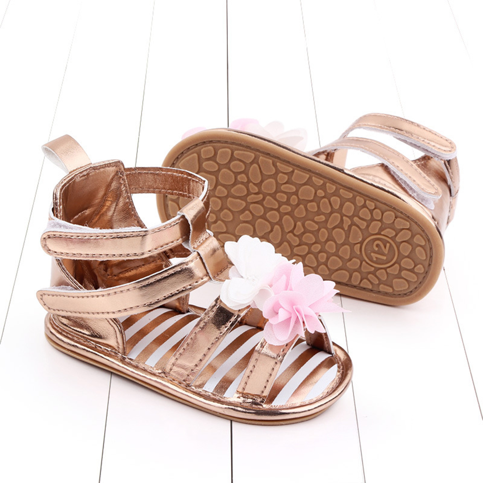 0-18 Months Baby Boys Girls Sandals Princess Shoes Summer Soft Non-slip Rubber Sole Cork Shoes Flat Walking Shoes Zapatos