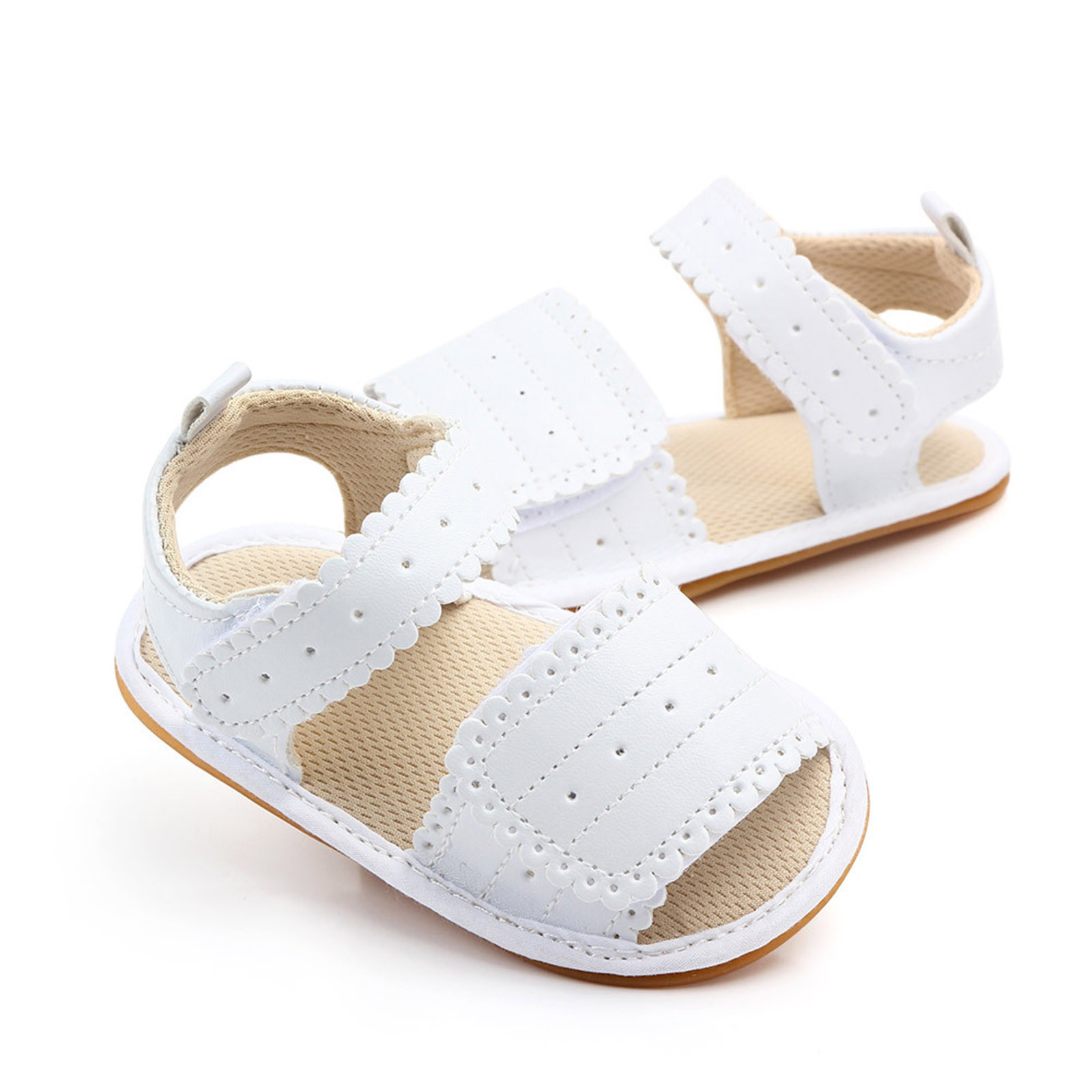 0-18 Months Infant Crib Shoes Baby Boys Girls Sandals Princess Shoes Soft Non-slip Rubber Sole Flat Walking Shoes Prewalker