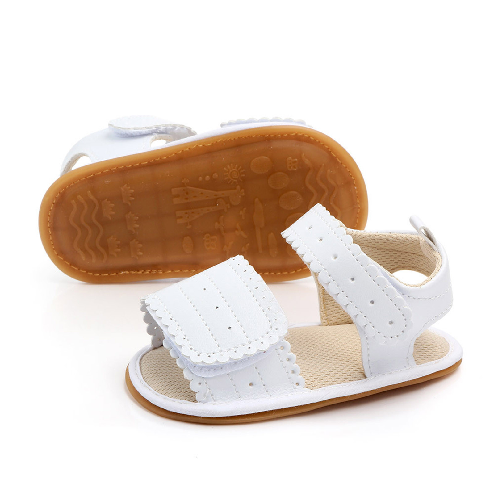 0-18 Months Infant Crib Shoes Baby Boys Girls Sandals Princess Shoes Soft Non-slip Rubber Sole Flat Walking Shoes Prewalker
