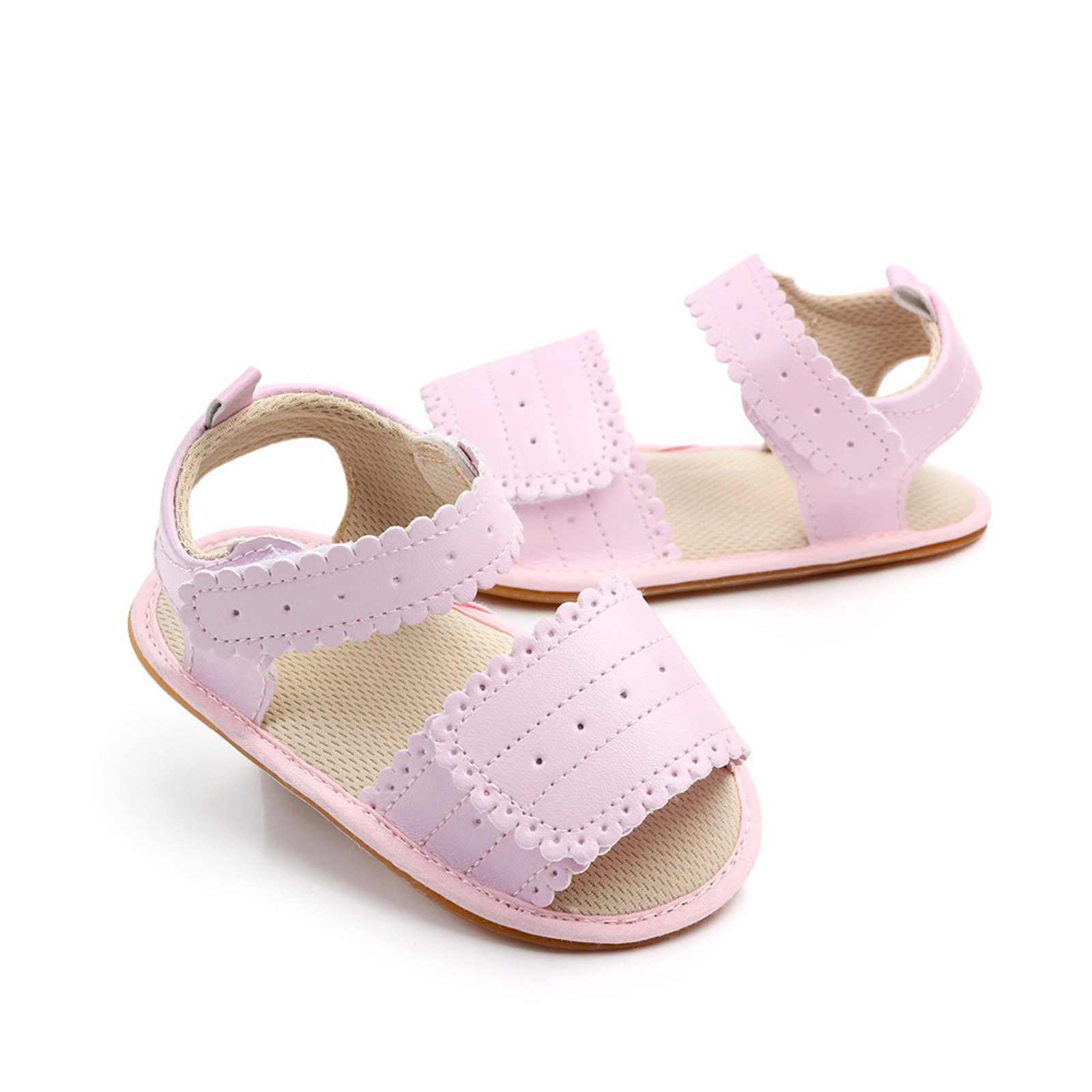 0-18 Months Infant Crib Shoes Baby Boys Girls Sandals Princess Shoes Soft Non-slip Rubber Sole Flat Walking Shoes Prewalker