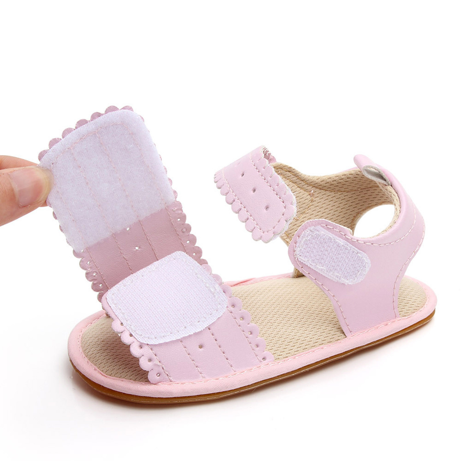 0-18 Months Infant Crib Shoes Baby Boys Girls Sandals Princess Shoes Soft Non-slip Rubber Sole Flat Walking Shoes Prewalker