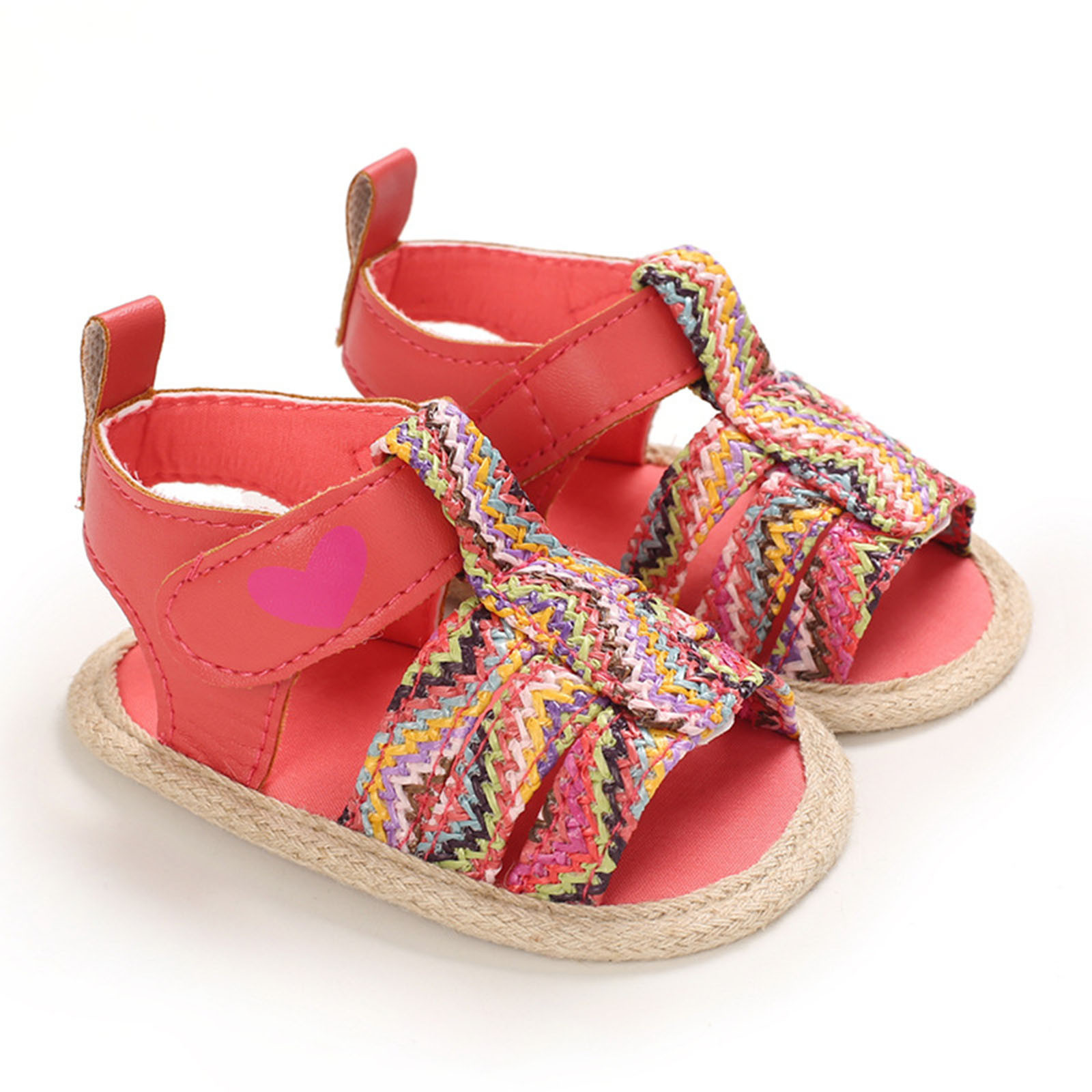 Baby Boys Girls Contrast Color Rubber Sandals Soft Non-slip Cloth Sole First Walking Shoes Prewalker Newborn Princess Shoes