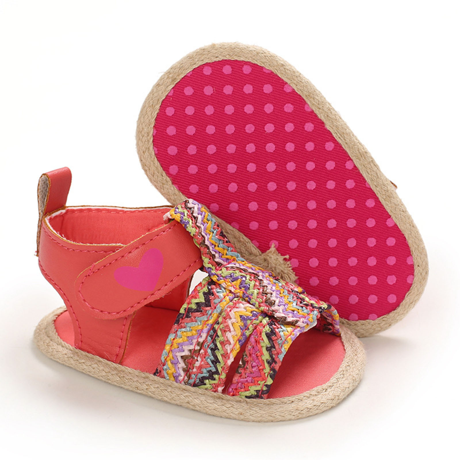 Baby Boys Girls Contrast Color Rubber Sandals Soft Non-slip Cloth Sole First Walking Shoes Prewalker Newborn Princess Shoes