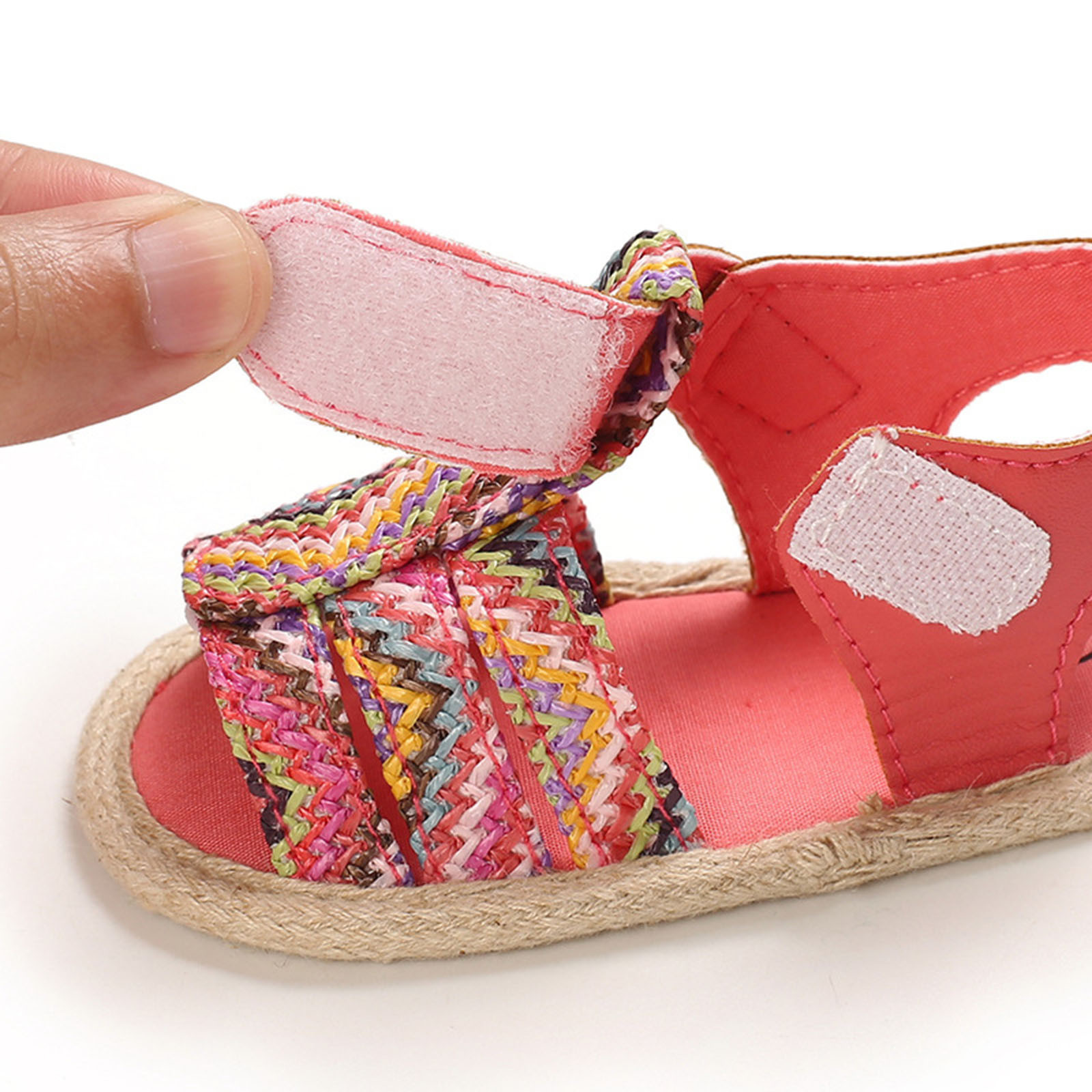 Baby Boys Girls Contrast Color Rubber Sandals Soft Non-slip Cloth Sole First Walking Shoes Prewalker Newborn Princess Shoes