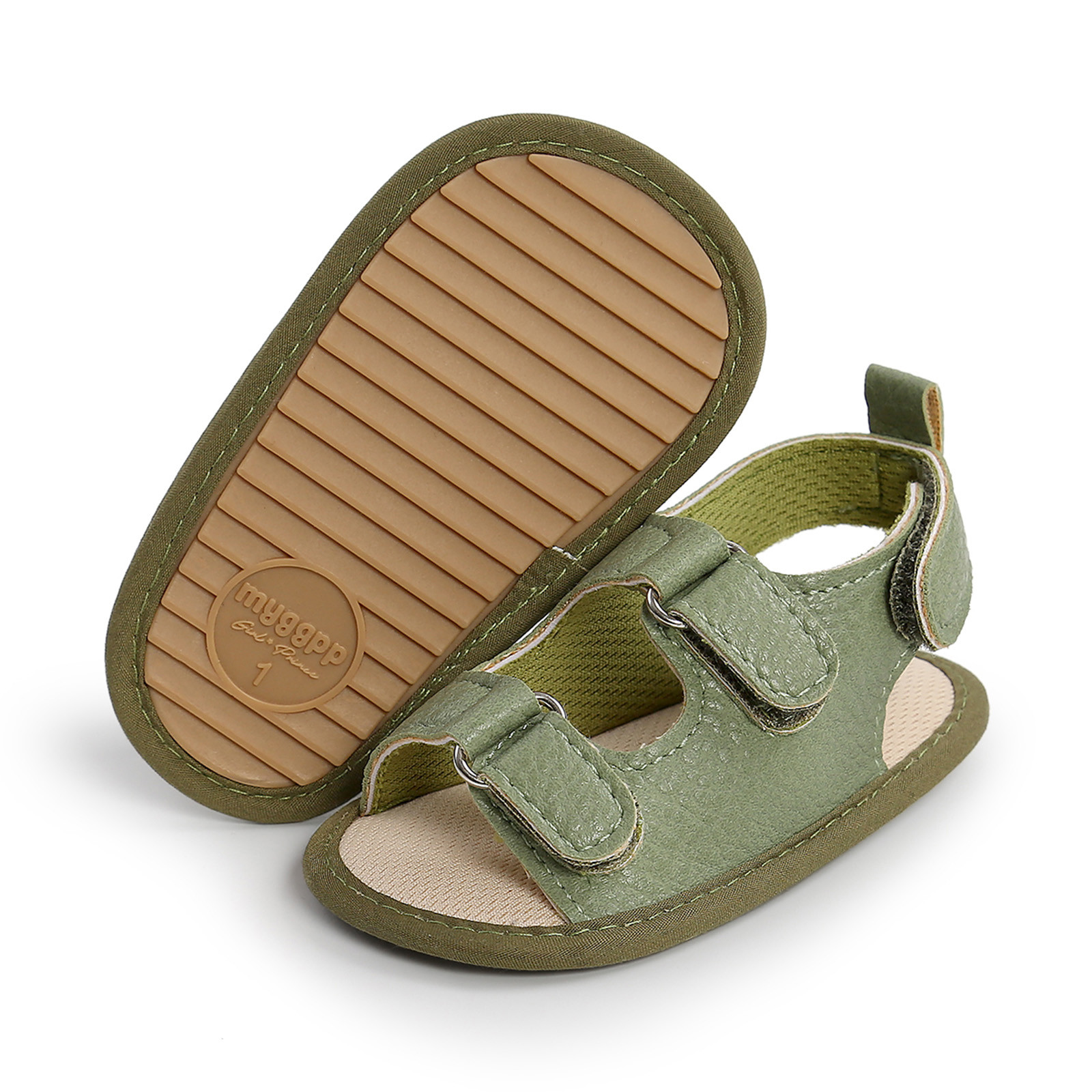 Newborn Crib Shoes Summer Sandals Baby Boys Girls Sandals Soft Non-slip Rubber Sole Prewalker Flat Walking Shoes Prewalker