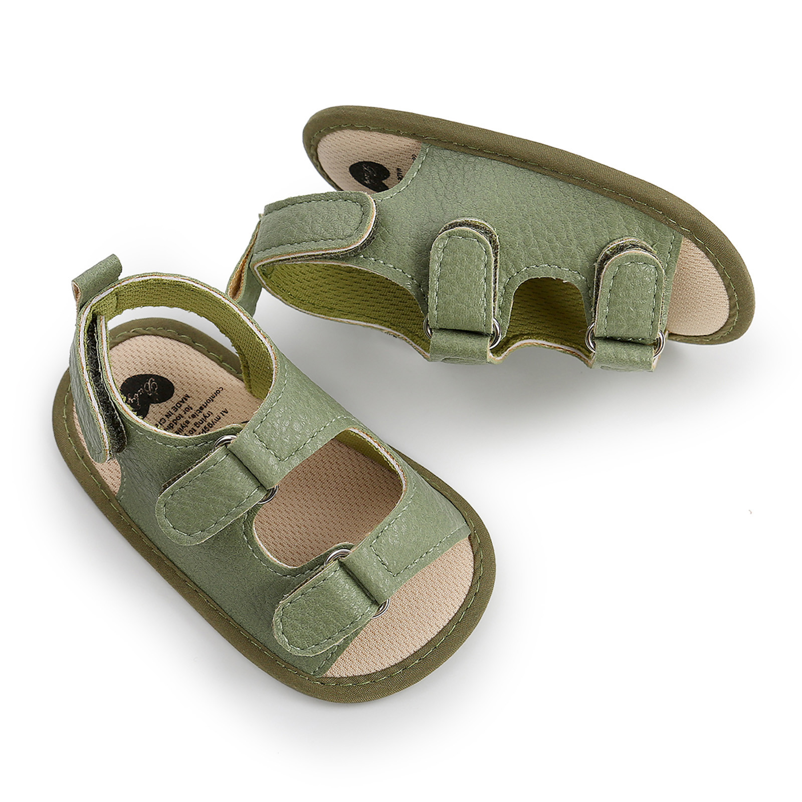 Newborn Crib Shoes Summer Sandals Baby Boys Girls Sandals Soft Non-slip Rubber Sole Prewalker Flat Walking Shoes Prewalker