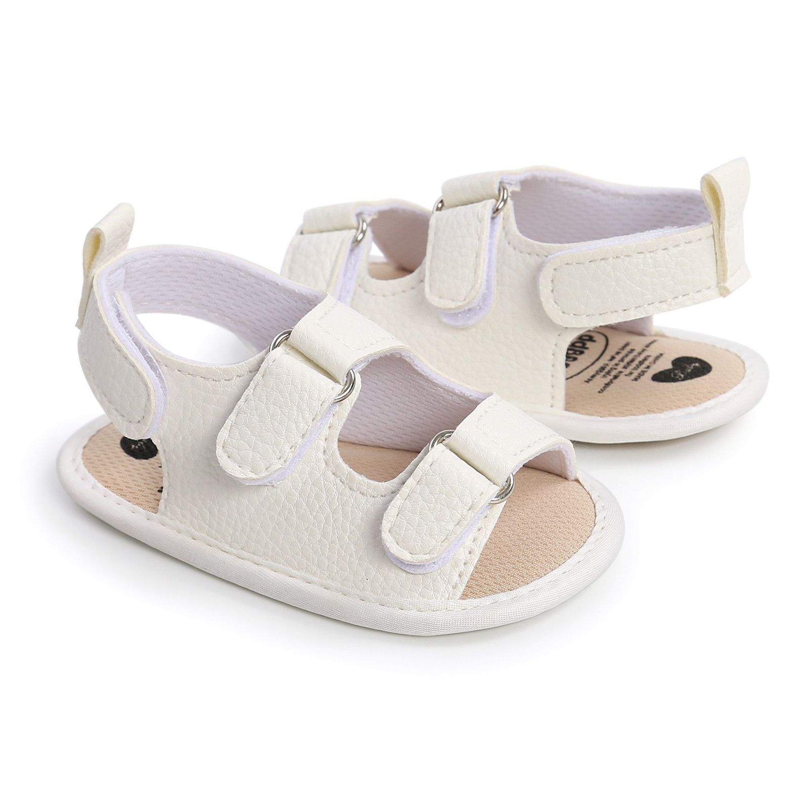 Newborn Crib Shoes Summer Sandals Baby Boys Girls Sandals Soft Non-slip Rubber Sole Prewalker Flat Walking Shoes Prewalker