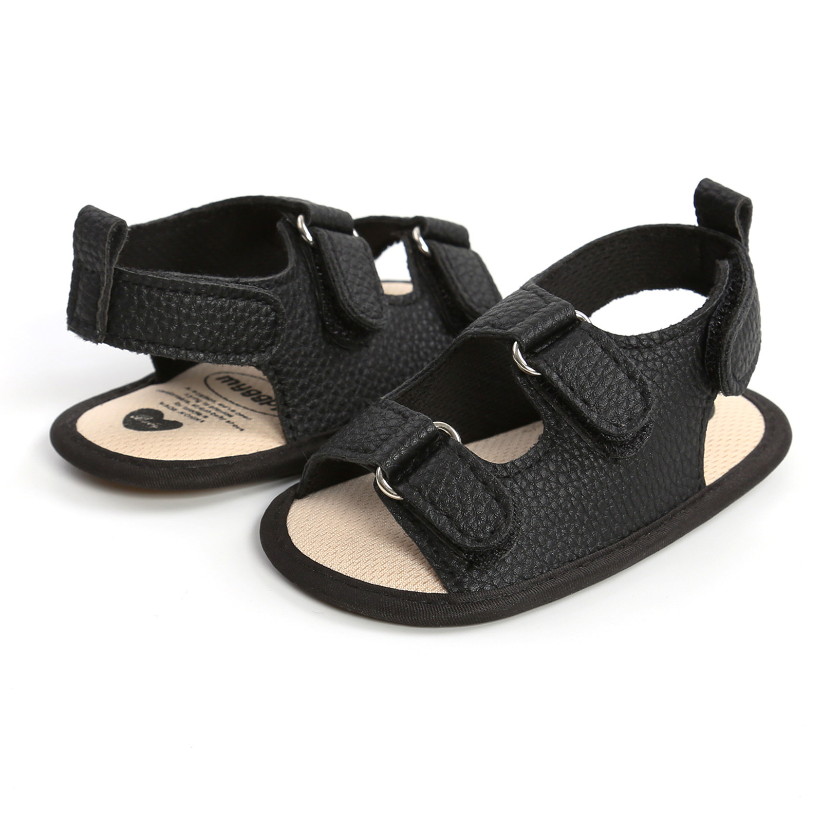 Newborn Crib Shoes Summer Sandals Baby Boys Girls Sandals Soft Non-slip Rubber Sole Prewalker Flat Walking Shoes Prewalker