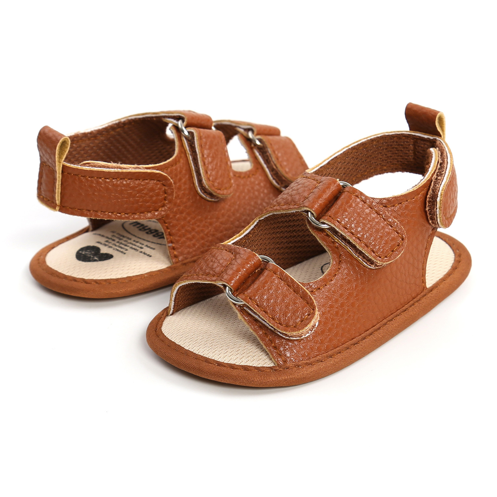 Newborn Crib Shoes Summer Sandals Baby Boys Girls Sandals Soft Non-slip Rubber Sole Prewalker Flat Walking Shoes Prewalker