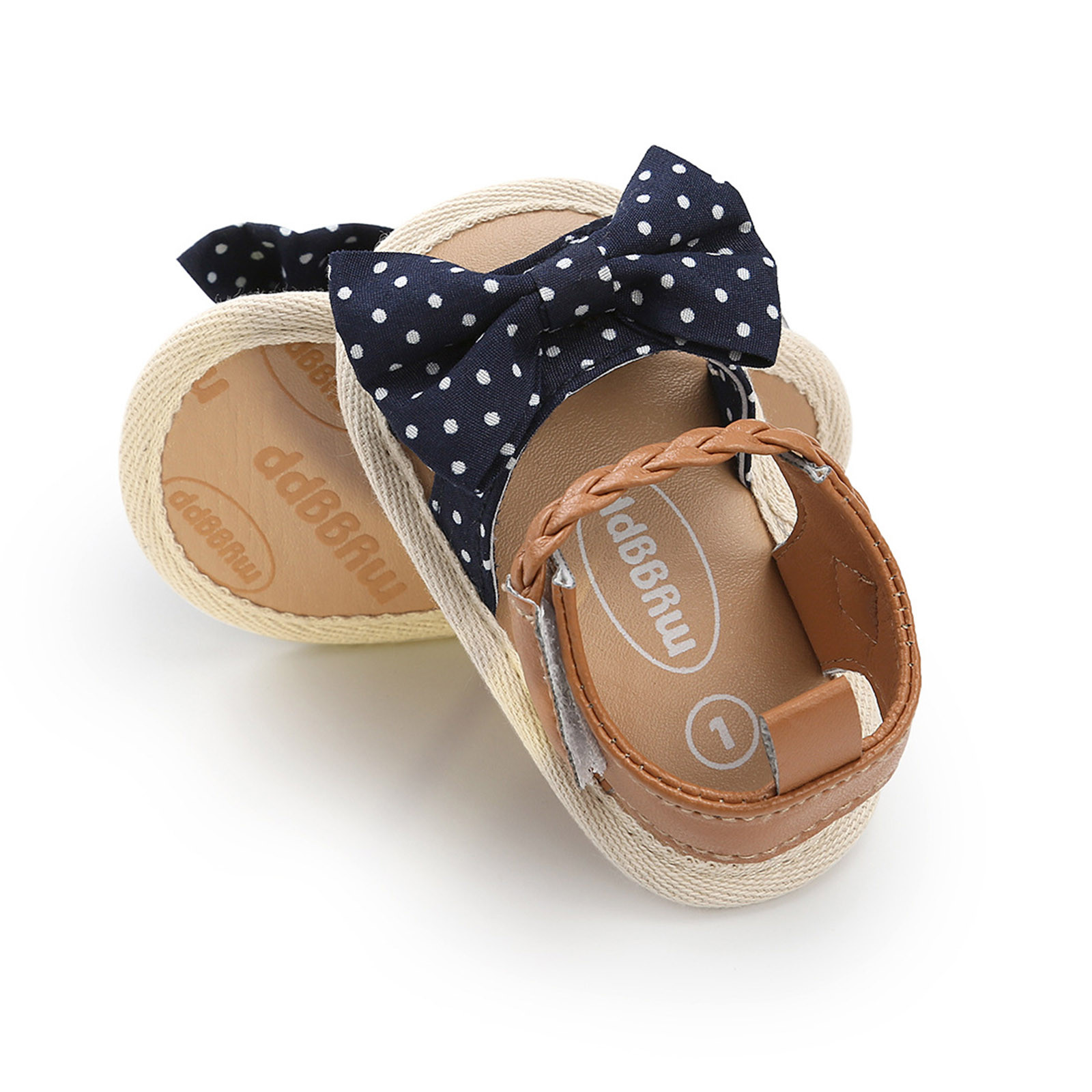 Baby Girls Bow Sandals Newborn Crib Shoes Soft Non-slip Rubber Sole Flat Walking Shoes Sandals Prewalker Open Toe Anti-slip Shoe