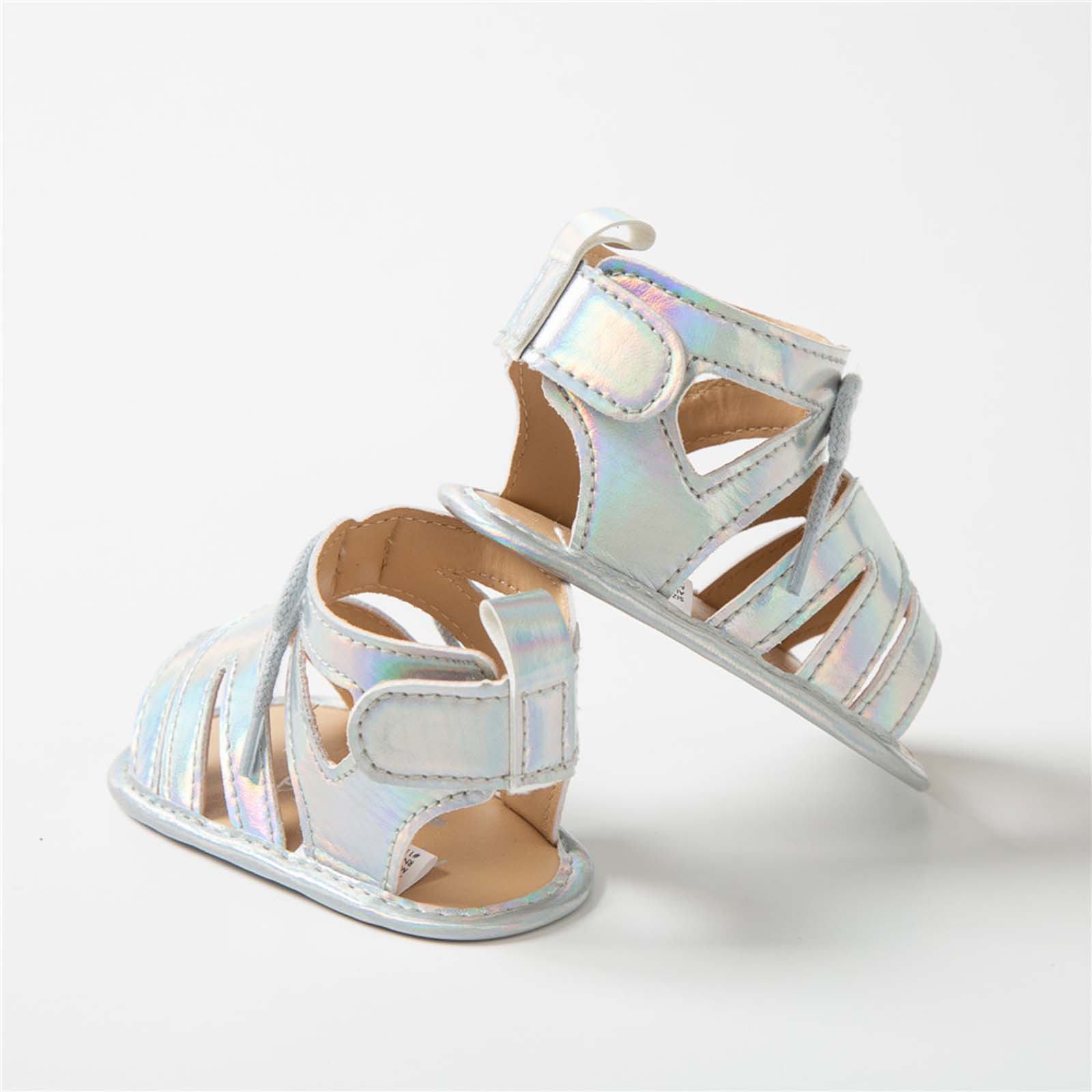 Baby Girls Laceup Gladiator Sandals Soft Non-slip Rubber Sole Flat Walking Shoes Sandals Prewalker Open Toe Anti-slip Shoes