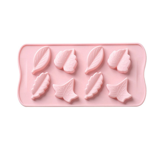 8 Cells Leaves Style High Temperature Resistant Silicone Cake Mold Bakeware Tool DIY Jelly Biscuit Pastry Chocolate Molds