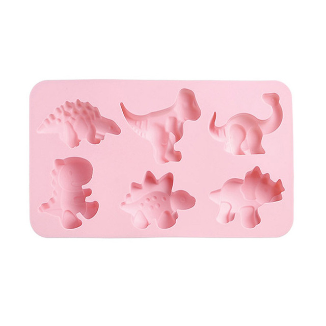 6 Cells Silicone Material Dinosaur Cake Molds For Bakeware Kitchen Tools DIY Dessert Biscuit Pastry Fondant Epoxy Chocolate Mold
