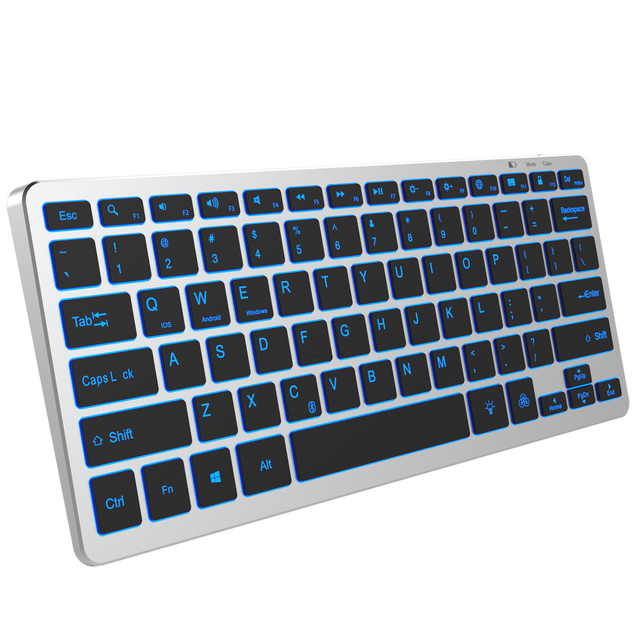 Rechargeable Bluetooth Keyboard Illuminated Multi-Device Slim Backlit Wireless Keyboard