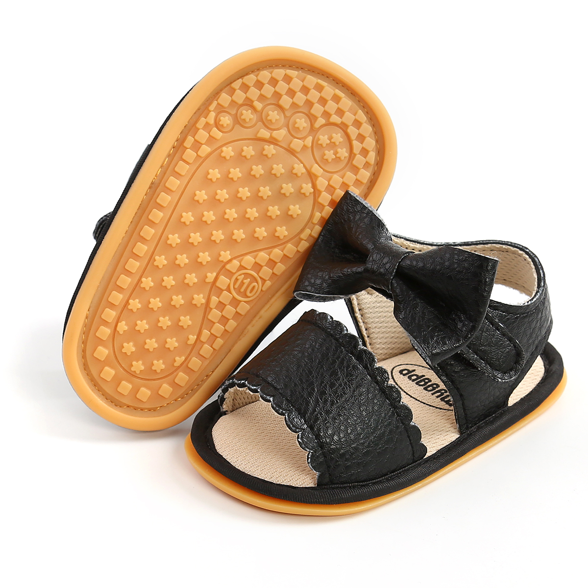 Baby Girls Summer Bow Knot Sandals Newborn Infant Baby Girls Flat Sandals Shoes Solid Non-slip PU Leather Breathable Toddle