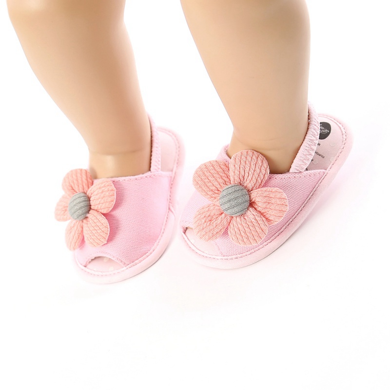 Baby Girls Flower Sandals Bow head band Cute Summer Soft Sole Flat Princess Shoes Infant Non-Slip First Walkers