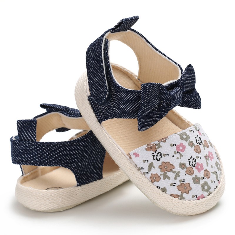 Newborn Baby Shoes Printed Sandals for Girls Summer Print Baby Girls Sandals Cotton Printed Beach Sandals Princess Shoes