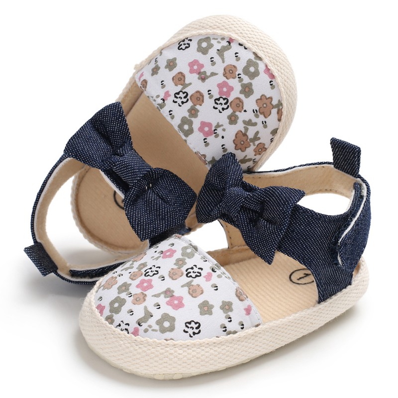 Newborn Baby Shoes Printed Sandals for Girls Summer Print Baby Girls Sandals Cotton Printed Beach Sandals Princess Shoes