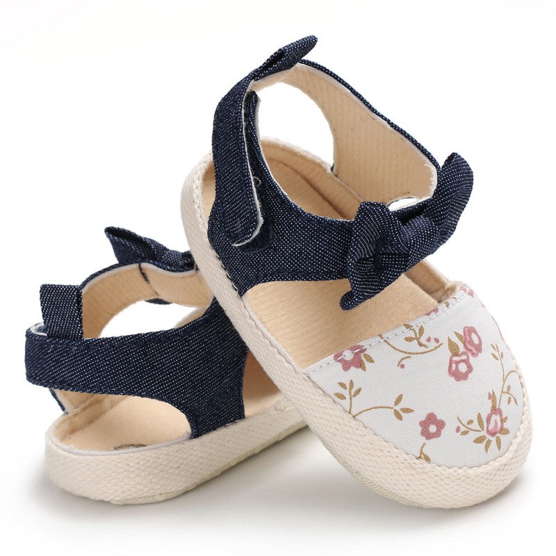 Newborn Baby Shoes Printed Sandals for Girls Summer Print Baby Girls Sandals Cotton Printed Beach Sandals Princess Shoes