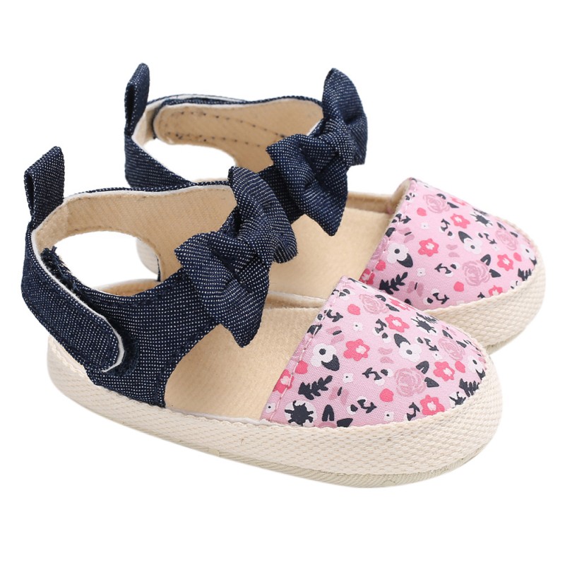 Newborn Baby Shoes Printed Sandals for Girls Summer Print Baby Girls Sandals Cotton Printed Beach Sandals Princess Shoes