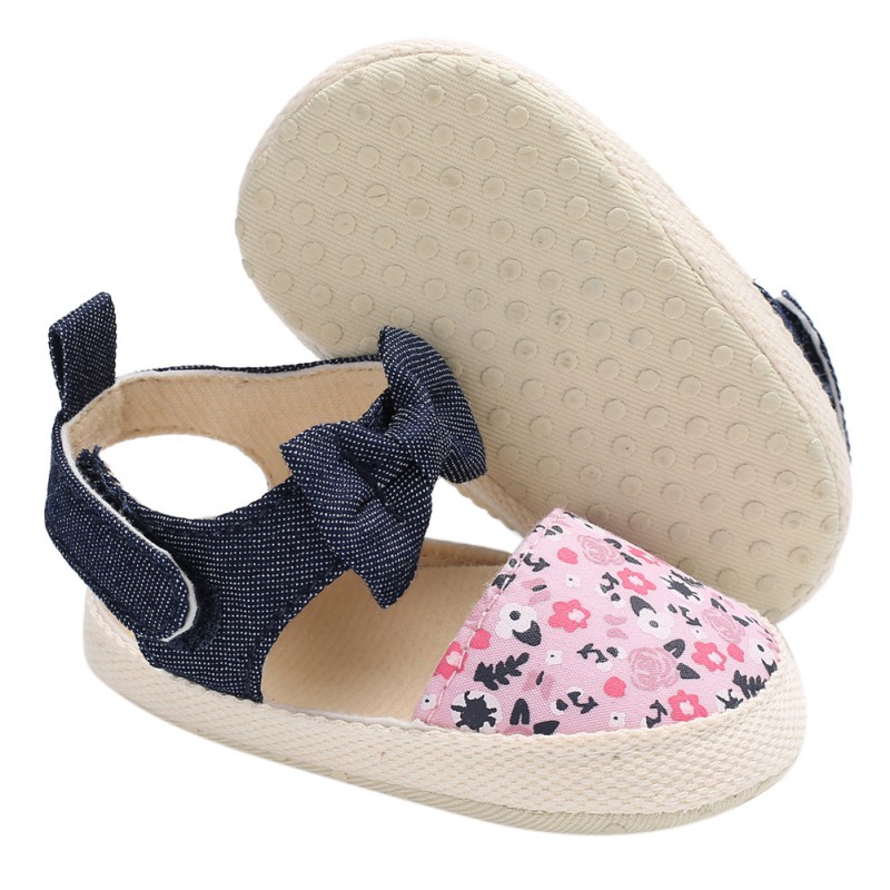 Newborn Baby Shoes Printed Sandals for Girls Summer Print Baby Girls Sandals Cotton Printed Beach Sandals Princess Shoes