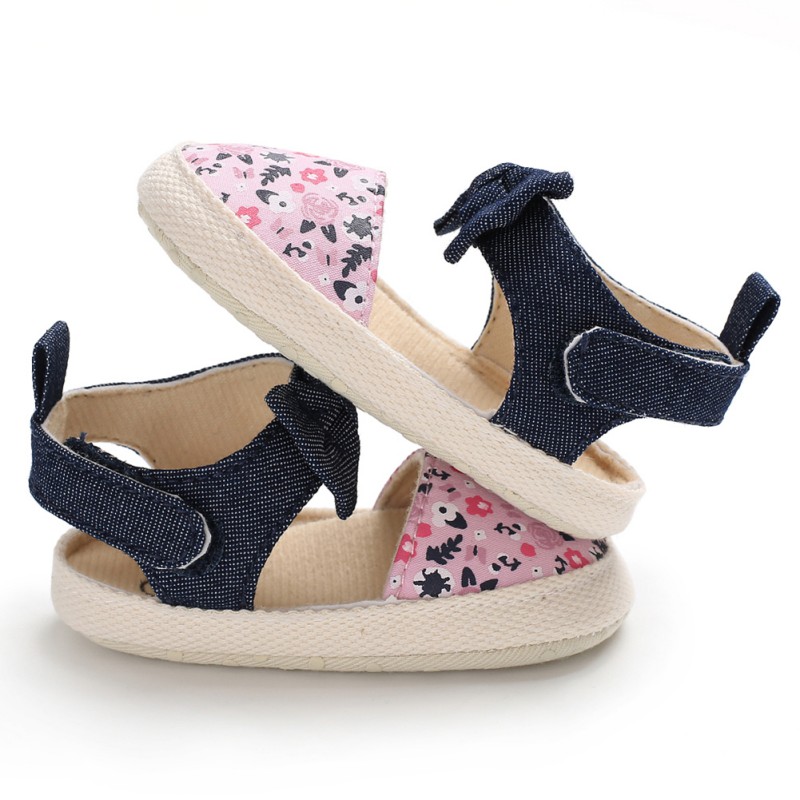 Newborn Baby Shoes Printed Sandals for Girls Summer Print Baby Girls Sandals Cotton Printed Beach Sandals Princess Shoes