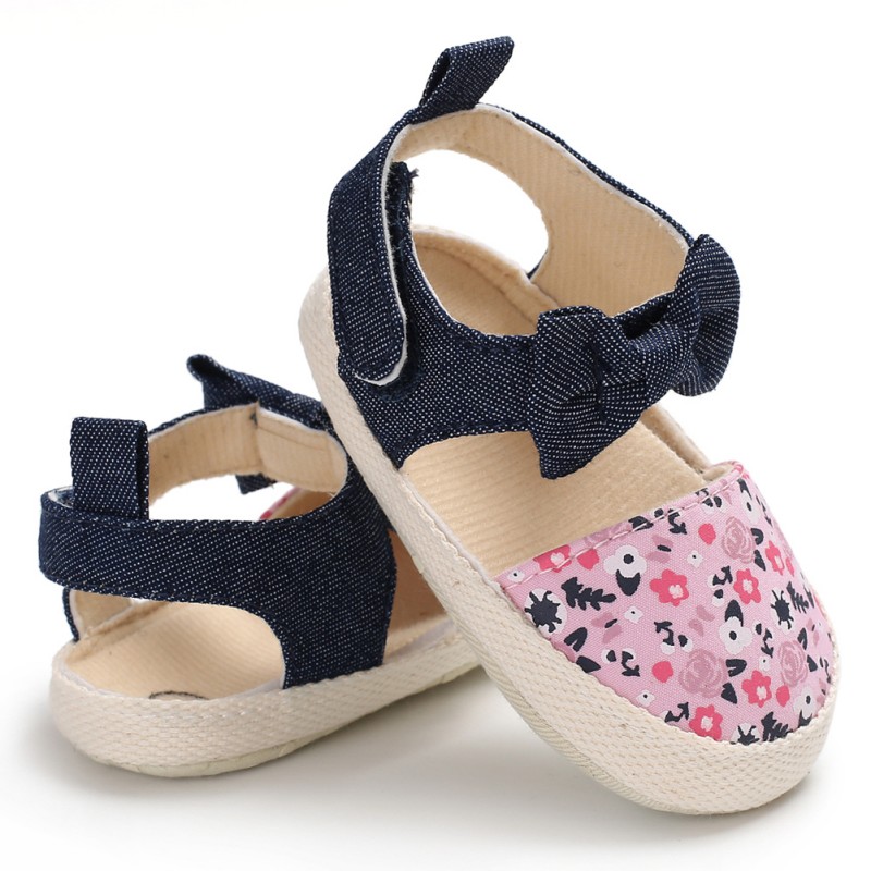 Newborn Baby Shoes Printed Sandals for Girls Summer Print Baby Girls Sandals Cotton Printed Beach Sandals Princess Shoes