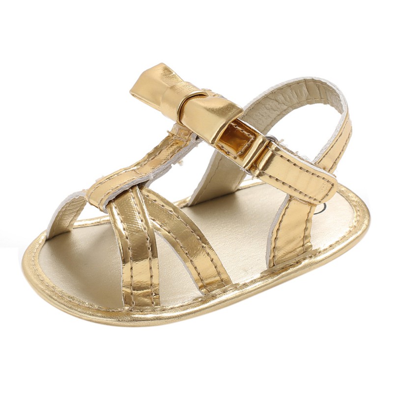 Baby Sandals Golden Bow Cotton Baby Girl Sandals Newborn Baby Shoes Summer Fashion Sandals for Girls