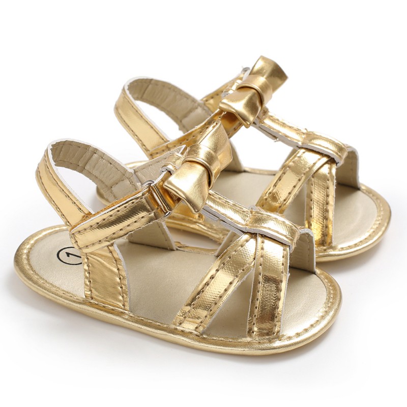 Baby Sandals Golden Bow Cotton Baby Girl Sandals Newborn Baby Shoes Summer Fashion Sandals for Girls