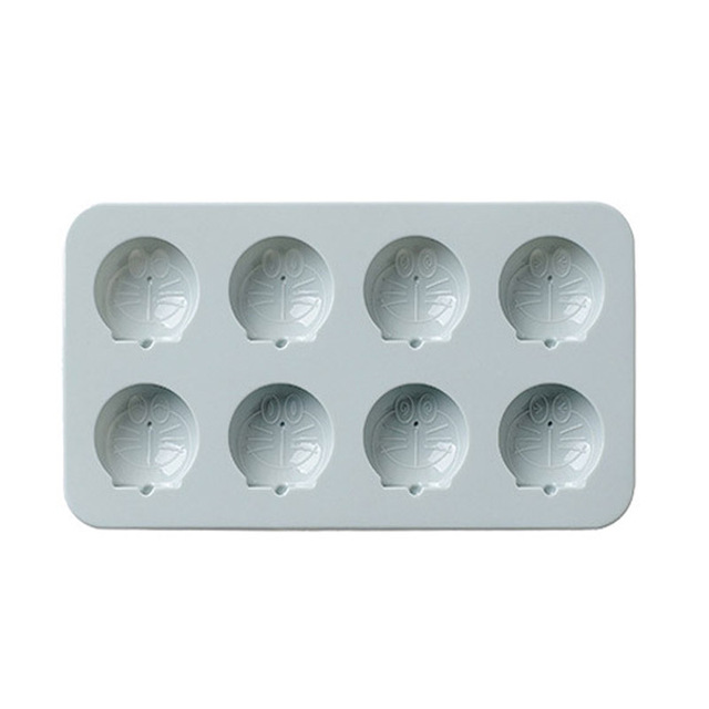 8 Cells Cartoon Doraemon Style Silicone Chocolate Molds Handmade Dessert Biscuit Fondant Cake Mold Kitchen Baking Tools
