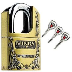 Mindy 3 Keys Heavy Duty Warehouse Shrouded Hardened Keyed Padlock Top Security Lock