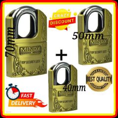 Mindy 3 Keys Heavy Duty Warehouse Shrouded Hardened Keyed Padlock Top Security Lock