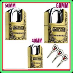 Mindy 3 Keys Heavy Duty Warehouse Shrouded Hardened Keyed Padlock Top Security Lock