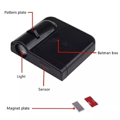 Wireless Led Car Door Welcome Light Laser Projector Logo For Toyota Nissan  Honda Peugeot VW Ford  KIA Benz BMW Shadow Lights Universal Paste Car Door Decorative Lamp Accessorie