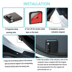 Wireless Led Car Door Welcome Light Laser Projector Logo For Toyota Nissan  Honda Peugeot VW Ford  KIA Benz BMW Shadow Lights Universal Paste Car Door Decorative Lamp Accessorie