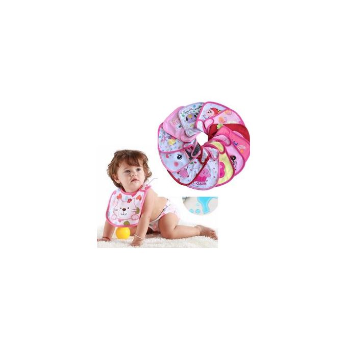 Fashion Cute Washable Cotton Baby Bibs Feeder 5 pieces