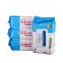 Softcare Baby Wet Wipes 80pcs Value Pack (×3)
