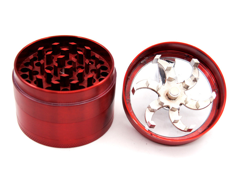 Kitchen Dining room appliances 4-layer Tobacco Grinder Manual Aluminum Herbal Herb Mill Spice Crusher Smoke Grinder Crusher Hand Crank Muller Smoking Accessory