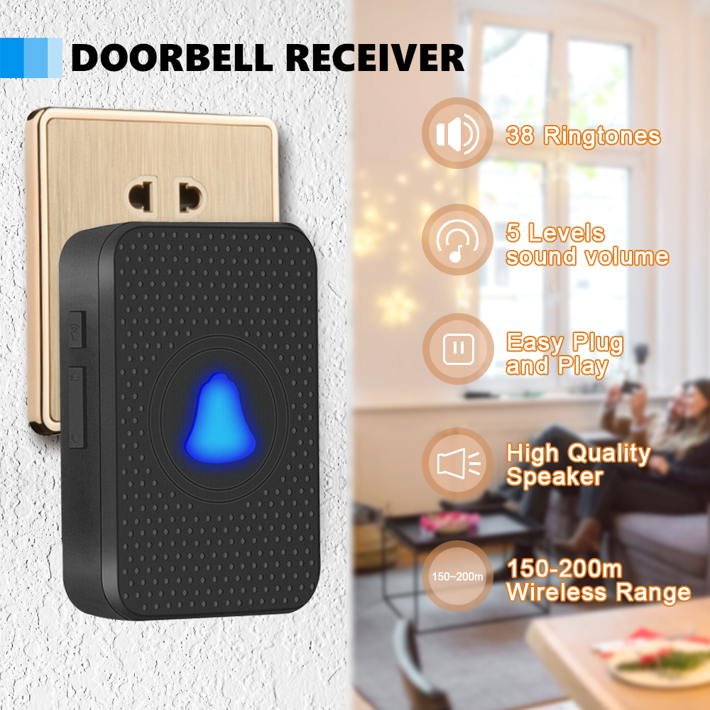New Home Welcome Doorbell Intelligent Wireless Doorbell Waterproof Smart Door Bell Chime
