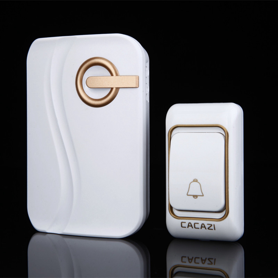 Wireless Doorbell DC battery-operated Waterproof 1 Button 1 Receiver 200M Range Smart Home Cordless door bell chime