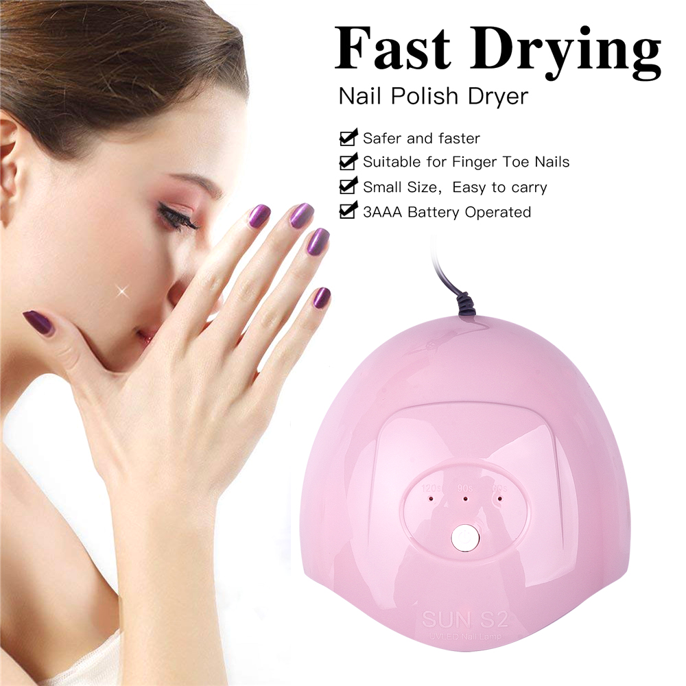 36W UV LED Lamp Nail Dryer USB Cable Machine Portable Home Use Uv Light Gel Varnish Curer 12 Leds Lamp Tool Pink
