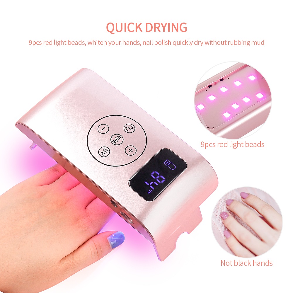 2-IN-1 Nail Drill Pen & Mini Nail Dryer Portable Power Bank 35000RPM Manicure Nail Polisher Red Light Fast Drying LED Nail Lamp view 3