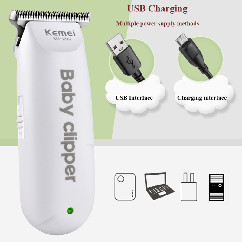 Baby Hair Clipper Infant Mini Electric Hair Trimmer Quiet USB Rechargeable Shaver Kids Haircut Beard Razor for Men
