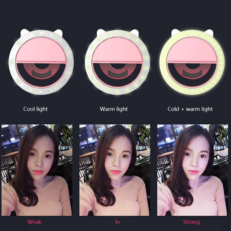 Universal Selfie Lamp Mobile Phone Lens Portable Flash Ring LED Luminous Ring Clip Light